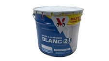 V33 Wand und Deckenfarbe Weiß matt 2 IN 1 Grundierung + Finish 12 Liter