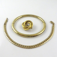 Vintage schöner Armreif, Armband, Brosche Gold Doublé AMERIKANER vergoldet (A)