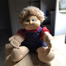 Kohlkopfpuppe Vintage 80er Jahre ca. 43 cm  mit Puppenzeug 2 teilig