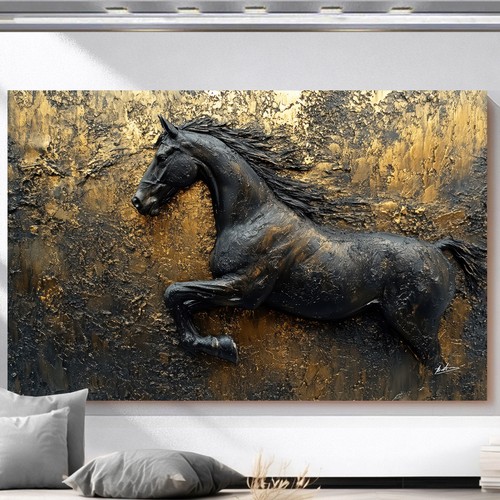 Leinwand bild pferde schwarz - leinwand,