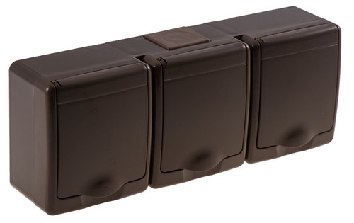 Aufputzsteckdosen braun ip44 - aufputzsteckdosen,
