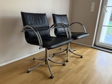 Walter Knoll Design Klassiker – Besucher- / Konferenzstühle aus Leder und Chrom