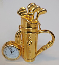 Miniatur Uhr Golf Golfschläger Caddy Messing, Uhr läuft, Quartz -2-
