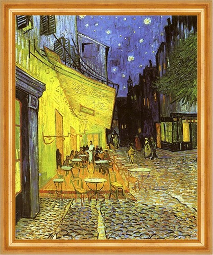 Nachts vor dem cafe - nachts, an