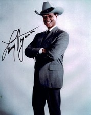 Larry HAGMAN RARE signed handsigniert 10X8 J R EWING Dallas TV Serie + COA