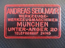(12388) Reklamemarke - Andreas Sedlmayr Werkzeuge- Maschinen München