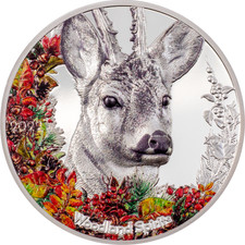 500 Togrog Woodland Spirits - Deer Reh High Relief Mongolei 1 oz Silber PP 2022