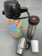 Pumpthermoskanne DDR 70 er RARITÄT * Bodum Thermoskanne * 2x coffee to go Becher