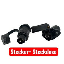 3-poliger Stecker + Steckdose DIN 72572 / DIN 9680 Traktor Anhänger 12V 24V