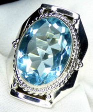 Blautopas Ring 925 Silber