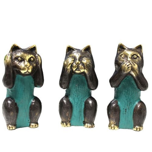 Figuren 3er set katzen - 3er, messing