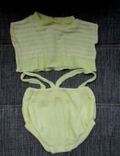 hübsche gelbe 2tlg. Puppenkleidung + Spielhose und Pulli
