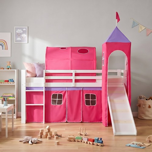 Hochbett 90x200 kinderbett mit - hochbett,