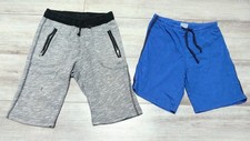 2x Shorts Bermuda kurze Hose Junge Gr. 134 140 sweat Sommer Taschen blau grau HM