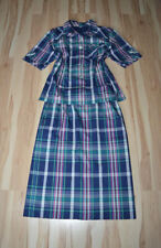3 tlg. Karo Outfit Rock mit Bluse & Gürtel 70/80er Jahre Vintage, Gr. M 40 42