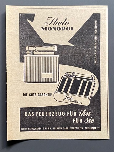 1955 ibelo monopol feuerzeug - ibelo,