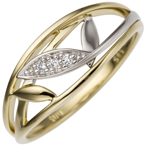 Damenring 585 weißgold mit - 585,
