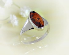 Bernstein ring silber 925 oval - 925,