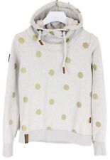 Naketano Kapuzenpulli Damen Groß Pullover Mischung Blasen Riemen Leder Flicken