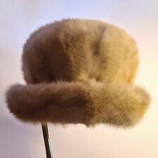 Nerz Hut Pelzmütze beige Vintage 59 cm