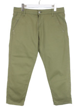 G-Star Kate Boyfriend Chino Hose Damen W31/L30 Grun Reißverschluss Fly Freizeit