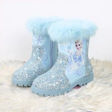 Winter Neu Elsa Kinder Mädchen Elsa Prinzessin Kristall Paillette Kurze Stiefel