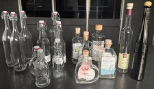16 Diverse Flaschen/Glasflaschen•Bügel-/Korkverschluss•Verschiedene Leerflaschen