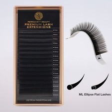 Wimpernverlängerung Ellipse Flat Mink Lashes B C D Curl 0,15mm 0,20mm 16 Reihen