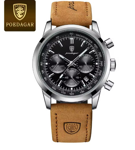 Herren lederarmbanduhr quarz - lederarmbanduhr,