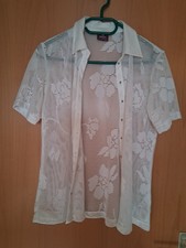 Damenbluse "Kingfield" Netzdesign Mit Blumenmuster, Druckknöpfen,  Gr.40,...