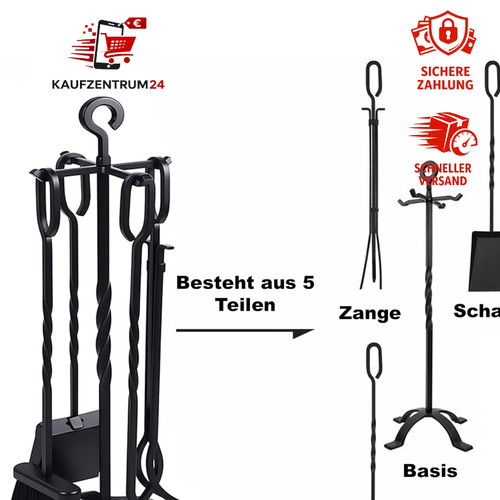 Kaminbesteck set teilig - kaminbesteck, 5-teilig