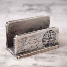 Vintage Serviettenhalter 15x7x9cm Landhaus Shabby Holz Servietten Handarbeit