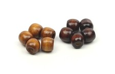 Holzperlen Rund 12x11mm Großlochperlen Perlen Spacer Braun Dunkelbraun Auswahl