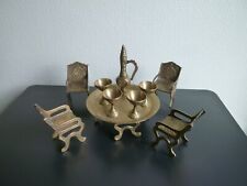 Maharaja Set Ess Sitz Möbel Garnitur Messing Miniatur Tisch Stuhl Becher Surahi