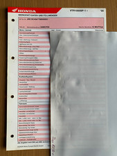 HONDA VTR 1000 SP-1 SC45 2000 Original Werkstatt-Datenblatt und Serviceplan