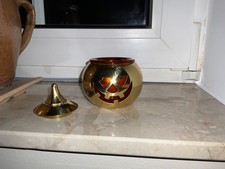 * Org. Partylite P7180 Votivkerzenhalter Halloween Jill Messing gold * Rarität *