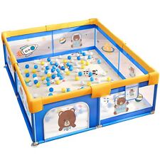 Laufgitter 200x180 cm Baby faltbar Babyabsperrgitter Spielgitter Krabbelgitter