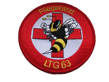 Aufnäher Bundeswehr Luftwaffe  Fliegerarzt  LTG 63    ca 10    cm