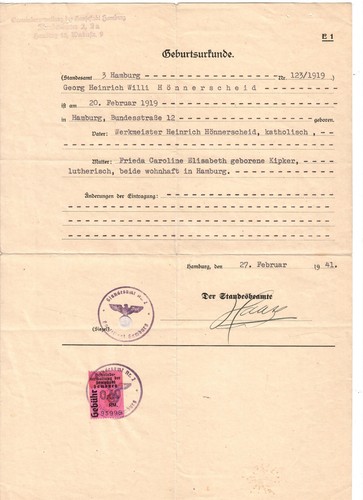 Geburtsurkunde standesamt - x3-,