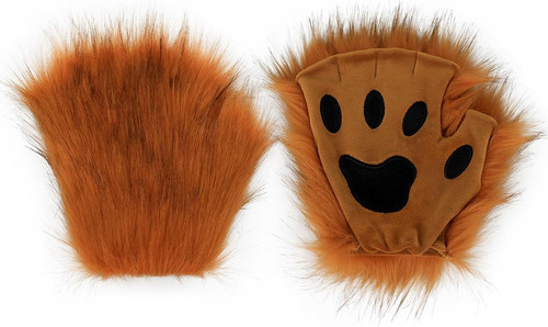 Kunstpelz pfote handschuhe - kunstpelz,
