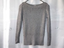 "ASHLEY BROOKE" STYLISHER GROB STRICK PULLOVER NETZ OVERSIZED PULLI  Grau Gr.36