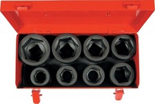Kraftsteckschlüssel-Satz / Steckschlüssel-Einsätze 1"-Antrieb, 8-tlg. 27-50 mm