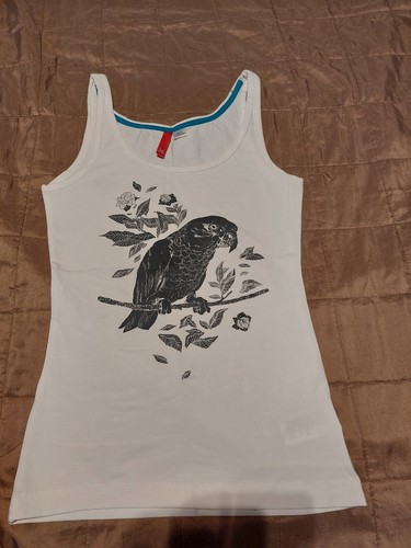 Top weiß mit papagei - h&m,