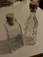 zwei leere Glasflaschen mit Korken, 350 ml & 200 ml, Tannenbaum, Essig Öl Likör