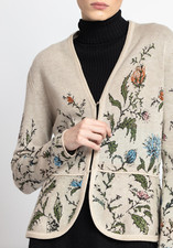 Ivko Strickjacke mit Blumenmuster, Gr. 38
