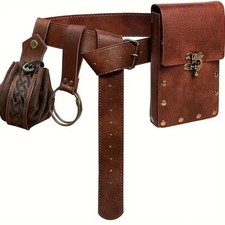 Wikinger Hüftgürtel und Tasche Set Geldbörse Schlüsselanhänger Etui Cosplay LARPing Gear
