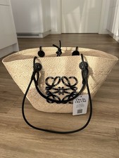 Loewe Tasche Aus Bast/Korb Mittlere Größe Schwarz