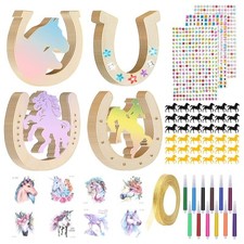 Hufeisen Holz Set 49 Teile Kindergeburtstag Bastelspaß & KreativDIY