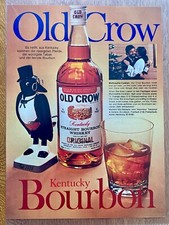 Old Crow Kentucky Bourbon Whiskey Original 1970 Vintage Advert Werbung Reklame