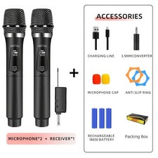 Tragbare Karaoke Mikrofon System Set mit Dual UHF Wireless Mic mit Empfänger